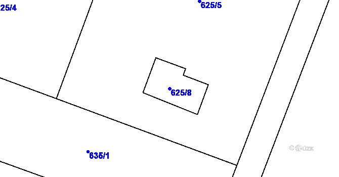 Parcela st. 625/8 v KÚ Hradištko u Sadské, Katastrální mapa