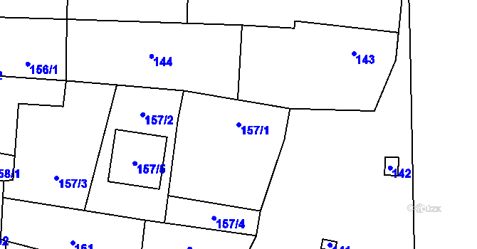 Parcela st. 157/1 v KÚ Hradištko u Sadské, Katastrální mapa