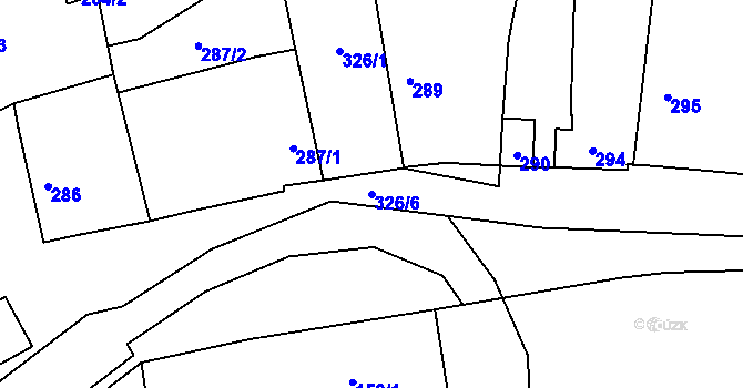 Parcela st. 326/6 v KÚ Hradištko u Sadské, Katastrální mapa