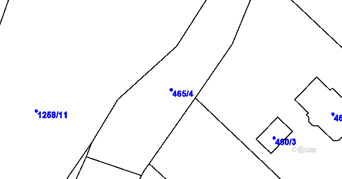 Parcela st. 465/4 v KÚ Hradištko u Sadské, Katastrální mapa