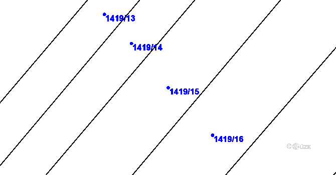 Parcela st. 1419/15 v KÚ Hradištko u Sadské, Katastrální mapa