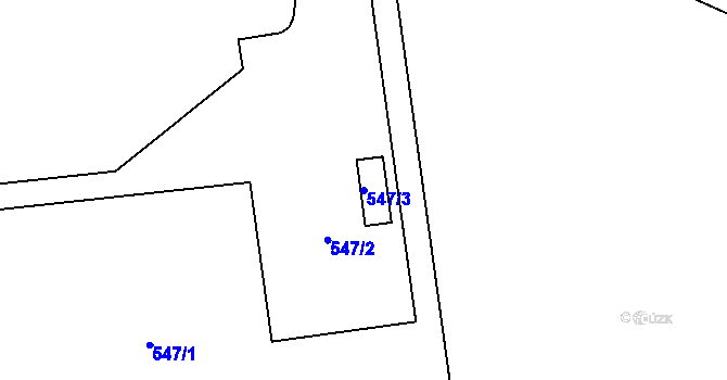 Parcela st. 547/3 v KÚ Hradištko u Sadské, Katastrální mapa