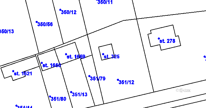 Parcela st. 325 v KÚ Hradištko pod Medníkem, Katastrální mapa