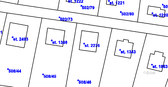 Parcela st. 2276 v KÚ Hradištko pod Medníkem, Katastrální mapa