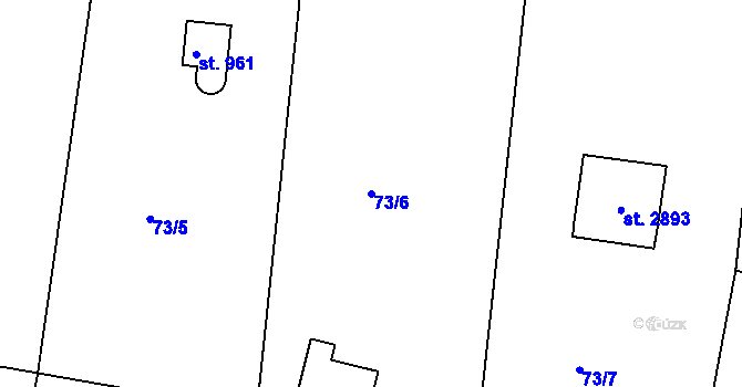 Parcela st. 73/6 v KÚ Hradištko pod Medníkem, Katastrální mapa