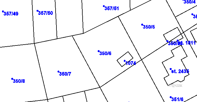Parcela st. 350/6 v KÚ Hradištko pod Medníkem, Katastrální mapa