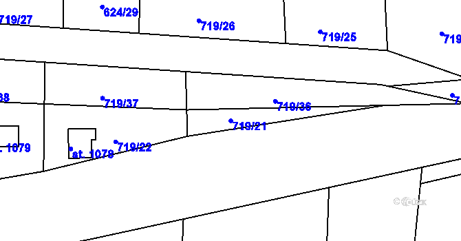 Parcela st. 719/21 v KÚ Hradištko pod Medníkem, Katastrální mapa