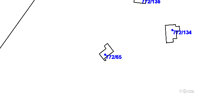 Parcela st. 772/65 v KÚ Hradištko pod Medníkem, Katastrální mapa