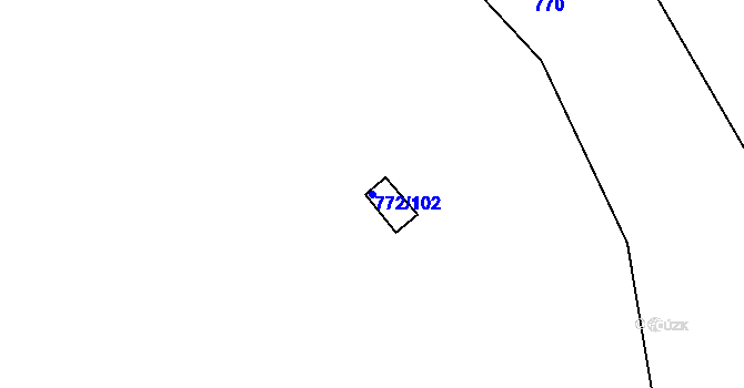 Parcela st. 772/102 v KÚ Hradištko pod Medníkem, Katastrální mapa