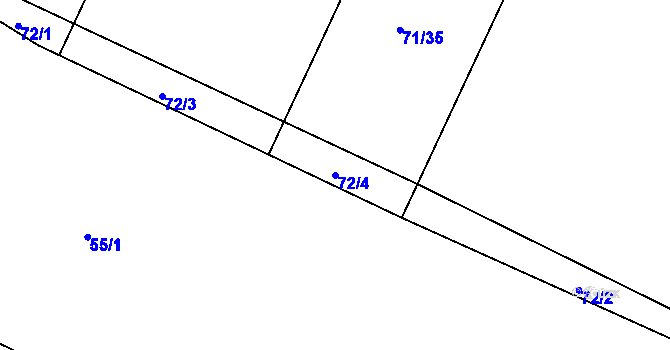 Parcela st. 72/4 v KÚ Hradištko pod Medníkem, Katastrální mapa