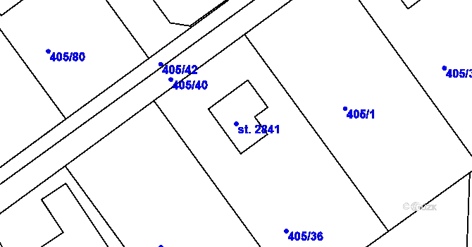 Parcela st. 2841 v KÚ Hradištko pod Medníkem, Katastrální mapa