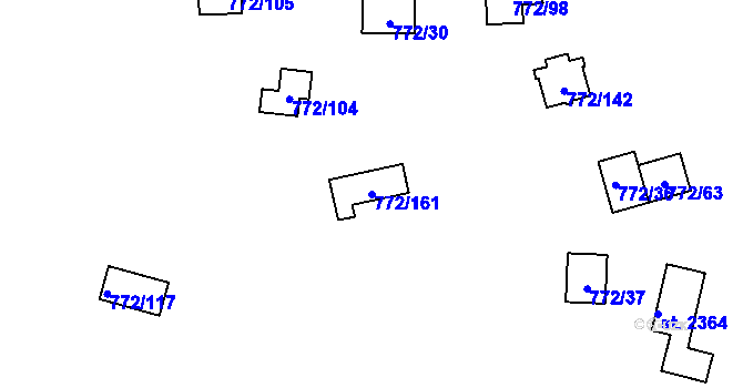 Parcela st. 772/161 v KÚ Hradištko pod Medníkem, Katastrální mapa
