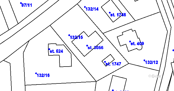 Parcela st. 3056 v KÚ Hradištko pod Medníkem, Katastrální mapa