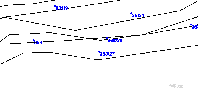 Parcela st. 368/27 v KÚ Hradišťko I, Katastrální mapa