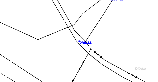 Parcela st. 290/44 v KÚ Hradišťko I, Katastrální mapa