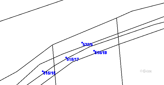 Parcela st. 532/5 v KÚ Hradišťko I, Katastrální mapa