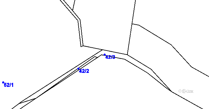 Parcela st. 42/3 v KÚ Hradišťská Lhotka, Katastrální mapa