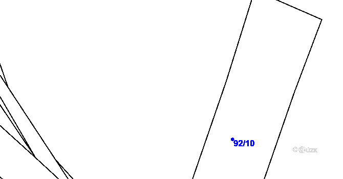 Parcela st. 92/9 v KÚ Hradišťská Lhotka, Katastrální mapa