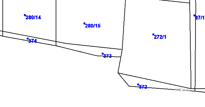 Parcela st. 373 v KÚ Hradišťský Újezd, Katastrální mapa