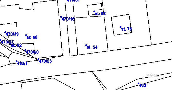 Parcela st. 54 v KÚ Hracholusky nad Berounkou, Katastrální mapa