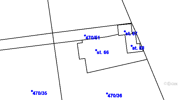 Parcela st. 66 v KÚ Hracholusky nad Berounkou, Katastrální mapa