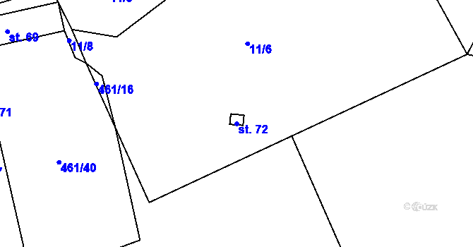 Parcela st. 72 v KÚ Hracholusky nad Berounkou, Katastrální mapa