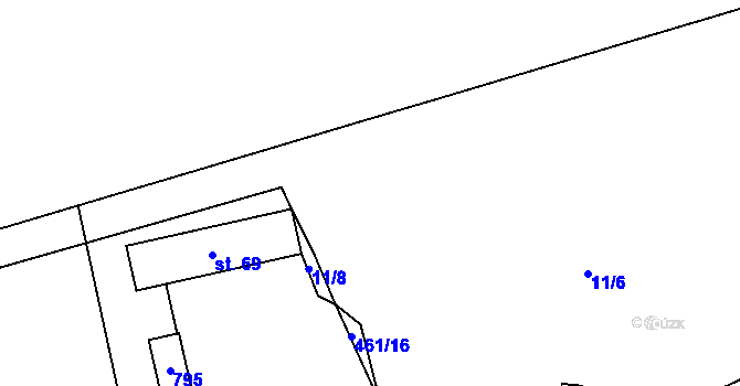 Parcela st. 11/3 v KÚ Hracholusky nad Berounkou, Katastrální mapa