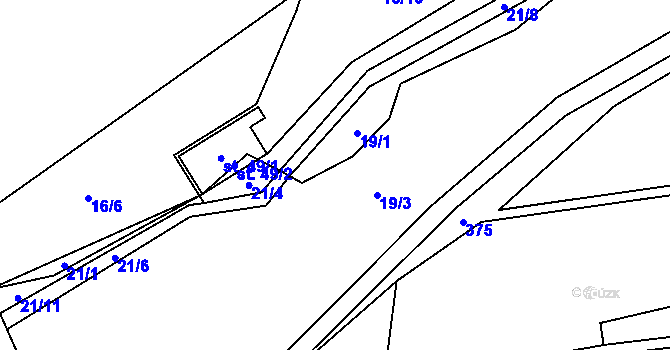Parcela st. 19 v KÚ Hracholusky nad Berounkou, Katastrální mapa