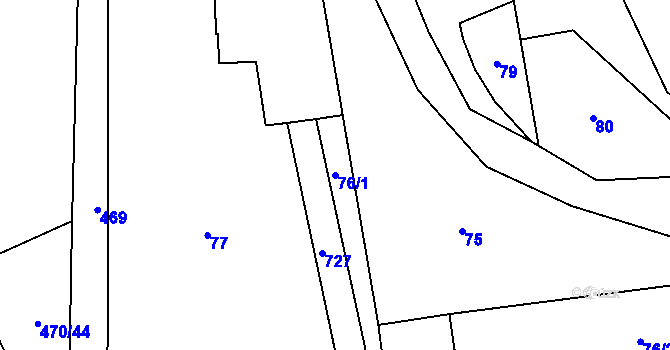 Parcela st. 76/1 v KÚ Hracholusky nad Berounkou, Katastrální mapa