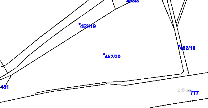 Parcela st. 452/30 v KÚ Hracholusky nad Berounkou, Katastrální mapa