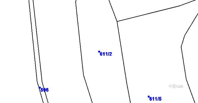 Parcela st. 611/2 v KÚ Hracholusky nad Berounkou, Katastrální mapa