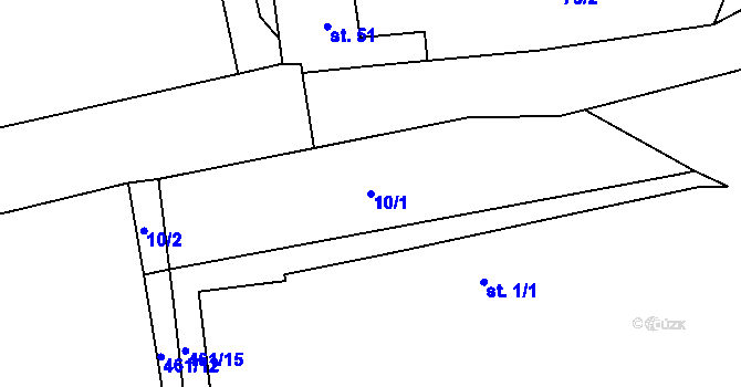 Parcela st. 10/1 v KÚ Hracholusky nad Berounkou, Katastrální mapa
