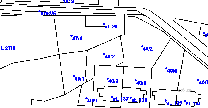 Parcela st. 46/2 v KÚ Hracholusky u Prachatic, Katastrální mapa