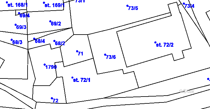 Parcela st. 73/6 v KÚ Hracholusky u Prachatic, Katastrální mapa