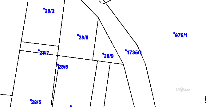 Parcela st. 28/9 v KÚ Hracholusky u Prachatic, Katastrální mapa