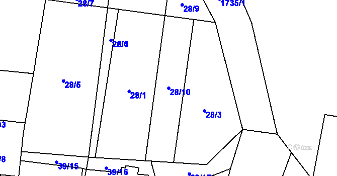 Parcela st. 28/10 v KÚ Hracholusky u Prachatic, Katastrální mapa
