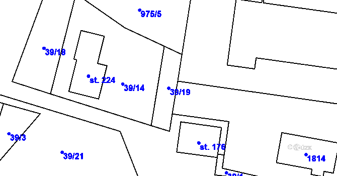 Parcela st. 39/19 v KÚ Hracholusky u Prachatic, Katastrální mapa