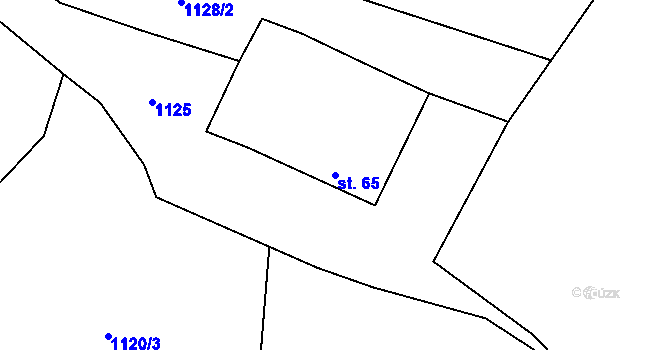 Parcela st. 65 v KÚ Obora u Hracholusk, Katastrální mapa