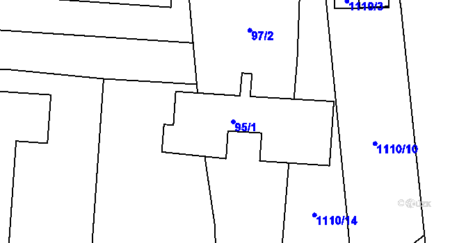 Parcela st. 95/1 v KÚ Hrachovec, Katastrální mapa