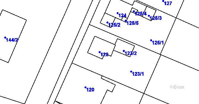 Parcela st. 122 v KÚ Hrachovec, Katastrální mapa