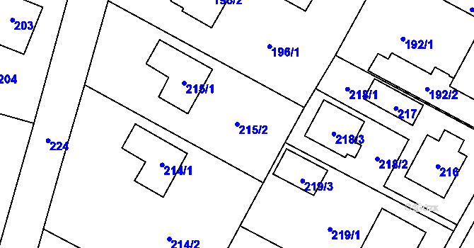 Parcela st. 215/2 v KÚ Hrachovec, Katastrální mapa