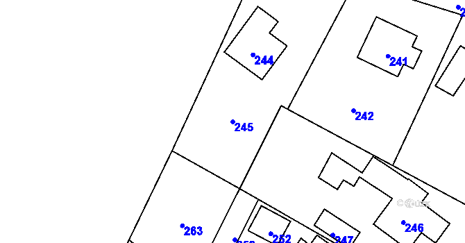 Parcela st. 245 v KÚ Hrachovec, Katastrální mapa