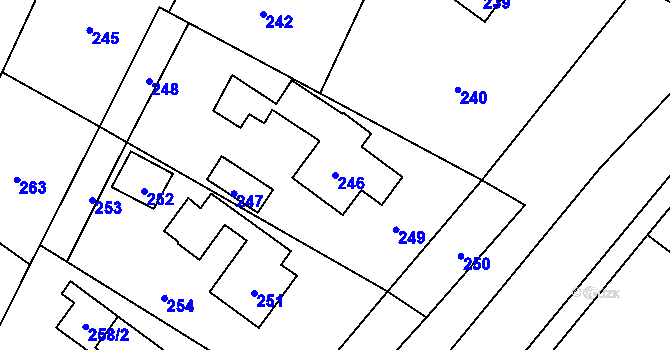 Parcela st. 246 v KÚ Hrachovec, Katastrální mapa