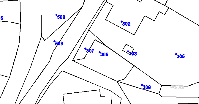 Parcela st. 306 v KÚ Hrachovec, Katastrální mapa