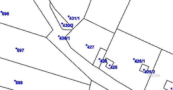 Parcela st. 427 v KÚ Hrachovec, Katastrální mapa