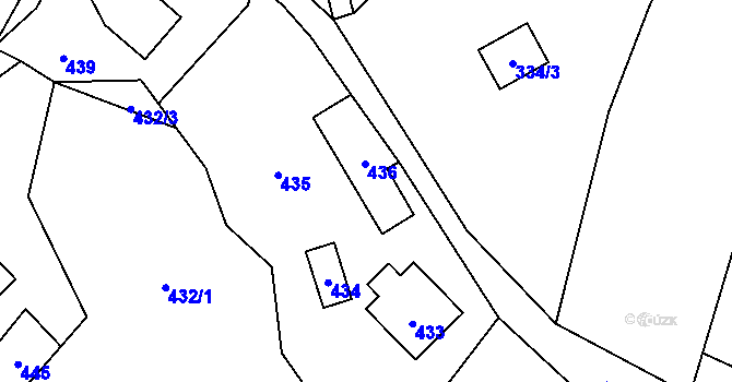 Parcela st. 436 v KÚ Hrachovec, Katastrální mapa