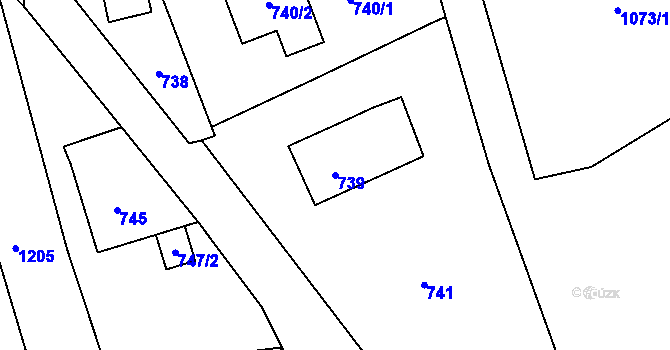 Parcela st. 739 v KÚ Hrachovec, Katastrální mapa