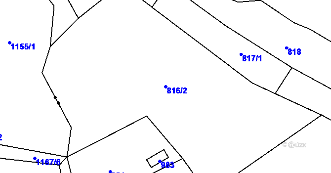 Parcela st. 816/2 v KÚ Hrachovec, Katastrální mapa