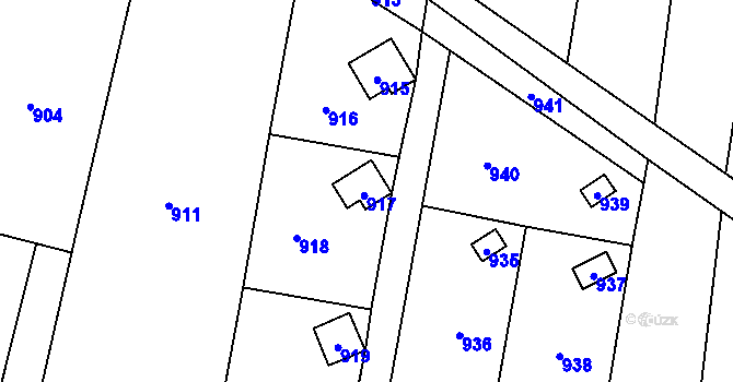 Parcela st. 917 v KÚ Hrachovec, Katastrální mapa
