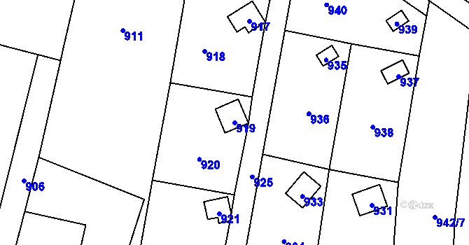 Parcela st. 919 v KÚ Hrachovec, Katastrální mapa
